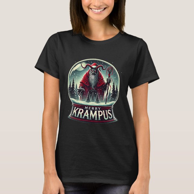 T-shirt Krampus Vient À La Ville Horreur Merry Krampus Chr (Devant)