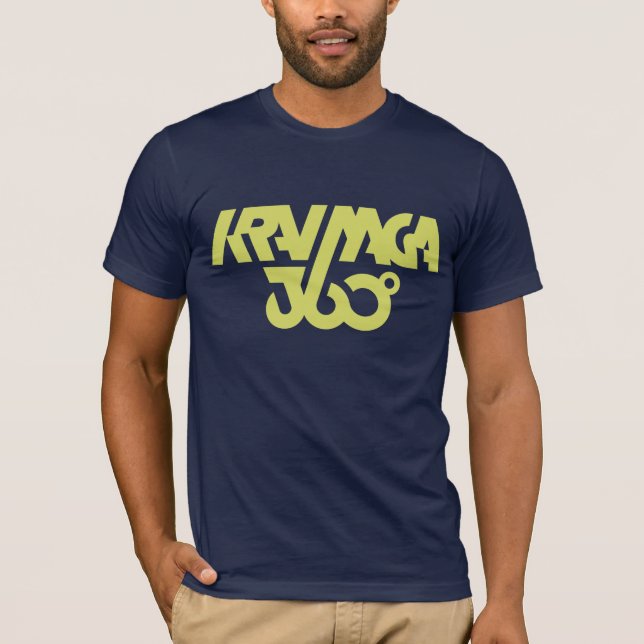 T-shirt Krav Maga 360 - bleu-foncé/jaune (Devant)