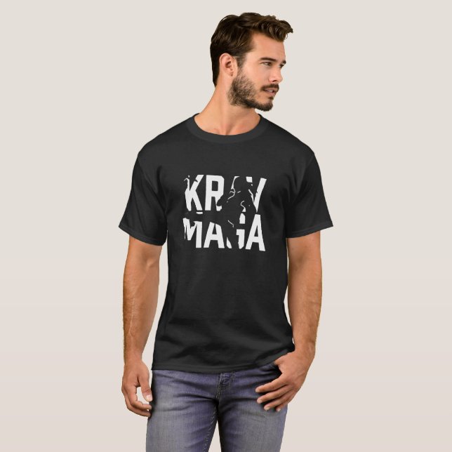 T-shirt Krav Maga Fighter Silhouette Israeli Defense Tee (Devant entier)