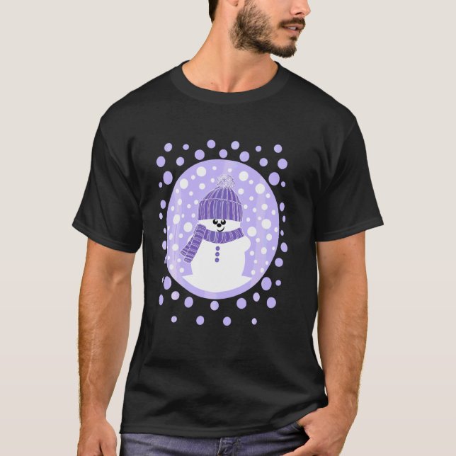 T-shirt Krimbles Fun Dotty Snowman Avec Lilac Woolac Casqu (Devant)