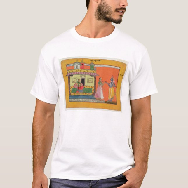 T-shirt Krishna arrivant à la maison de Radha, (Devant)