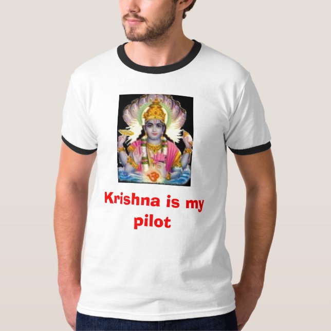 T-shirt Krishna est mon pilote (Devant)