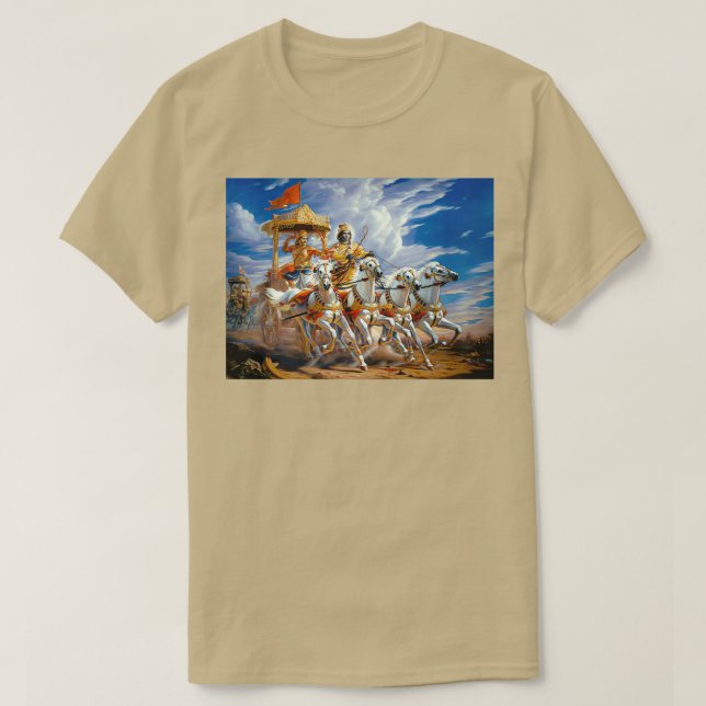 T-shirt Krishna et Arjuna pendant la guerre de Mahabharata (Design devant)
