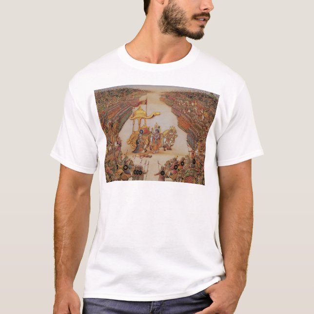 T-shirt Krishna instruit Arjuna (Devant)