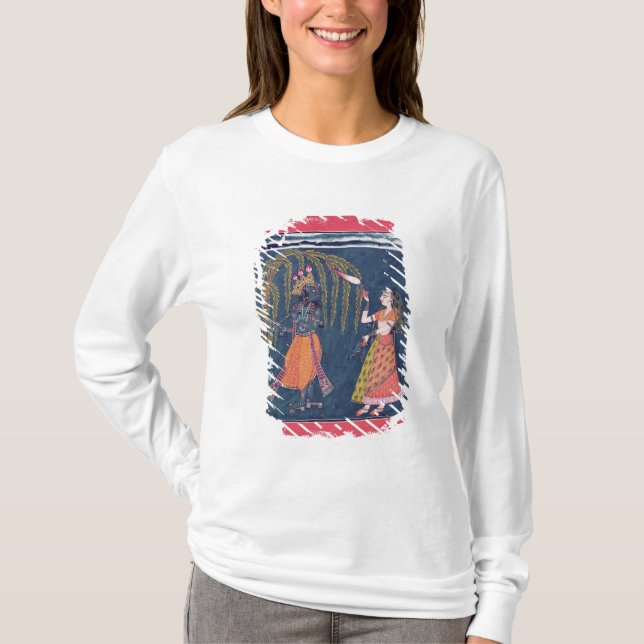 T-shirt Krishna jouant une cannelure, du 'Vahula (Devant)