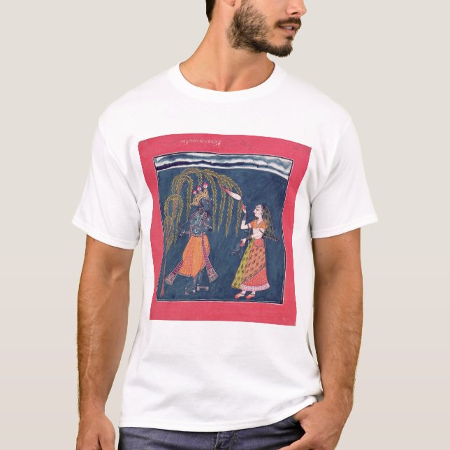 T-shirt Krishna jouant une cannelure, du 'Vahula (Devant)
