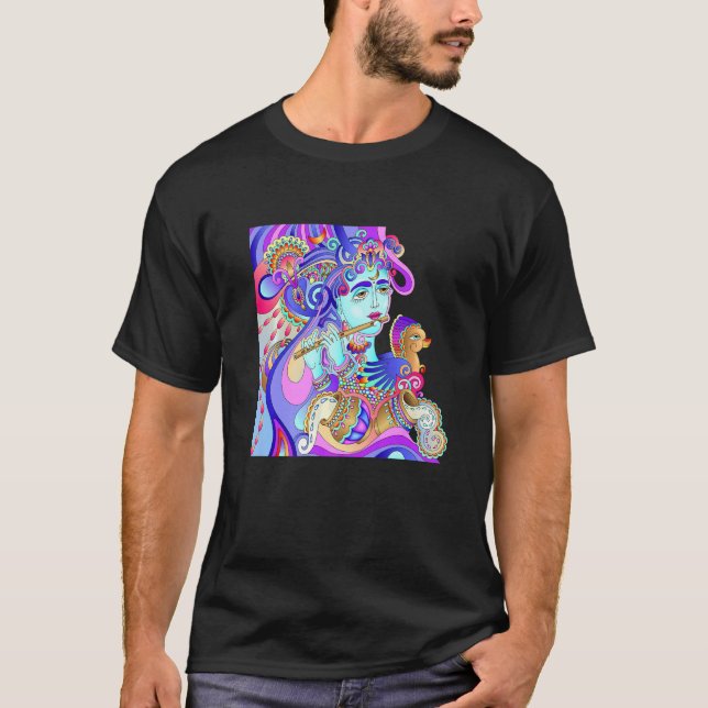 T-shirt Krishna Yoga Troisième oeil Isha Hindu Linga (Devant)