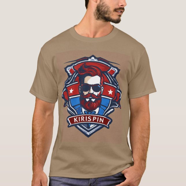 T-shirt Krispin - Barber Shop Theme Logo et titre (Devant)