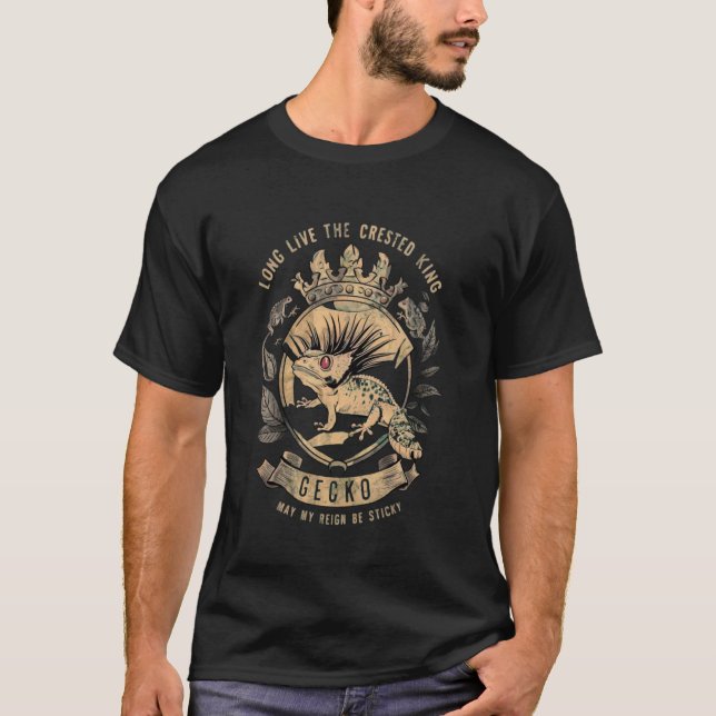 T-shirt Kronengecko long live the crested king, gecko, may (Devant)