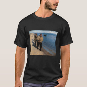 T-shirt Kroyer - Trois pêcheurs tirant un bateau