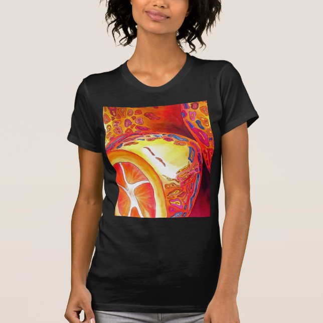 T-shirt Kumquats orange citrus aquarelle art de fruit (Devant)