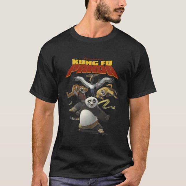 T-shirt Kung Fu Panda Group Shot Action Portrait Movie (Devant)