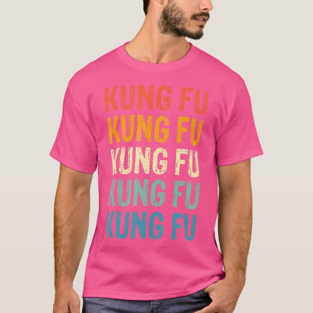 T-shirt Kung Fu Retro Vintage (Devant)