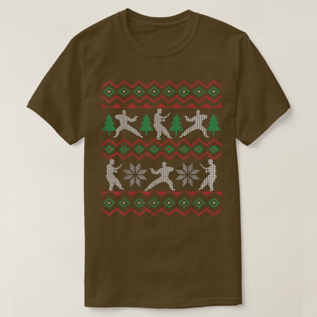 T-shirt kung fu Ugly Christmas Sweaters  (Design devant)