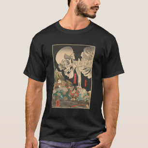 T-shirt Kuniyoshi Skeleton Spectre japonais Woodblock Art
