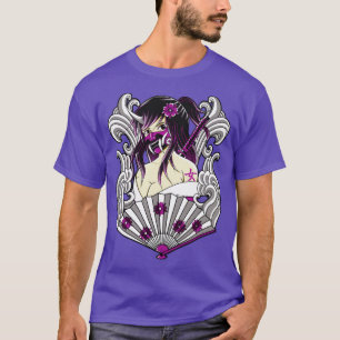 T-shirt kunoichi japonais avec masque oni