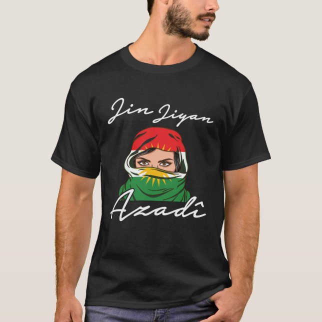 T-shirt Kurdistan Jin Jiyan Azadi Flag (Devant)