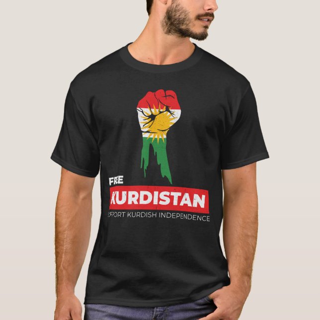 T-shirt Kurdistan libre, soutien à l'indépendance des Kurd (Devant)