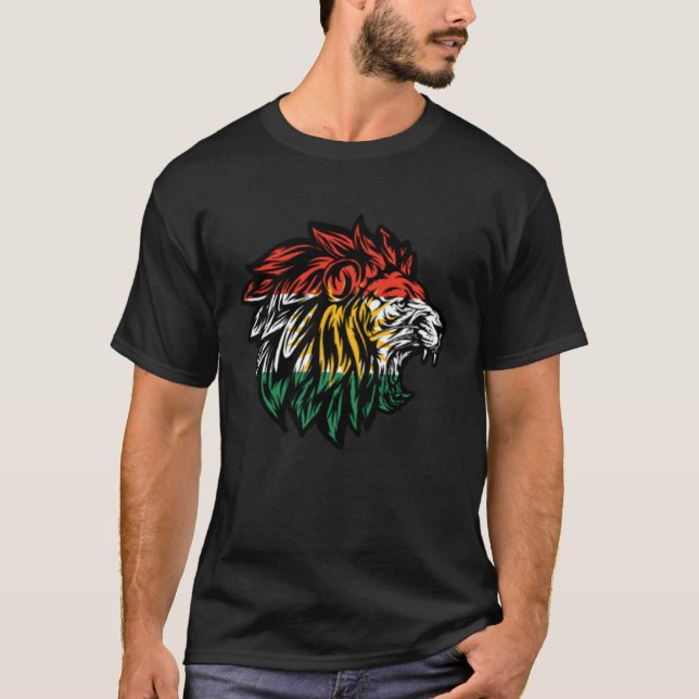 T-shirt Kurdistan Lion Head Kurdish 4 (Devant)