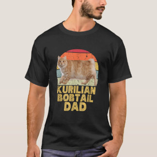 T-shirt Kurilian Bobtail Chat Papa Retro Vintage Funny pou
