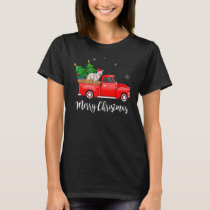T-shirt Kuvasz Dog Riding Red Truck Christmas Tree Xmas Do