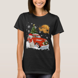 T-shirt Kuvasz Vintage Wagon Camion Rouge Arbre de Noël Pa