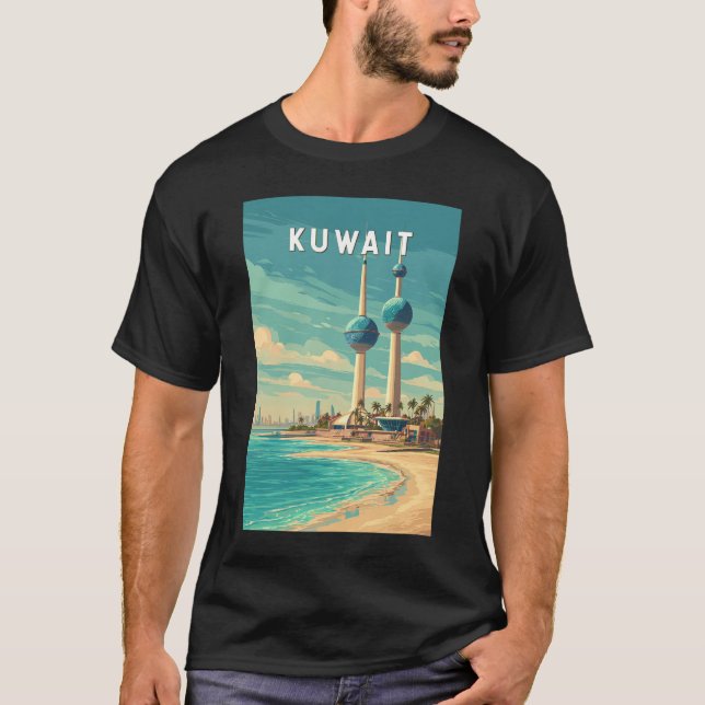 T-shirt Kuwait Illustration Travel Art Vintage (Devant)