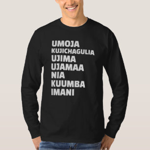 T-shirt Kwanzaa 7 Principes Umoja Kujichagulia Ujima