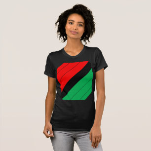 T-shirt Kwanzaa colore le motif vert noir rouge de rayures
