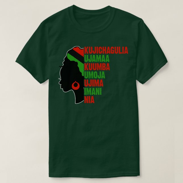 T-shirt Kwanzaa Les sept principes de Kwanzaa (Design devant)