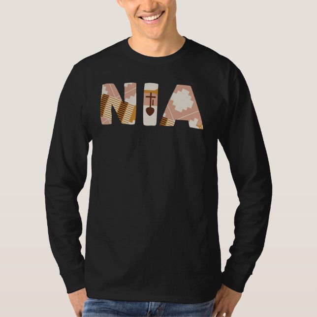 T-shirt Kwanzaa Nia Black Men Melanin Femmes Famille Joie  (Devant)