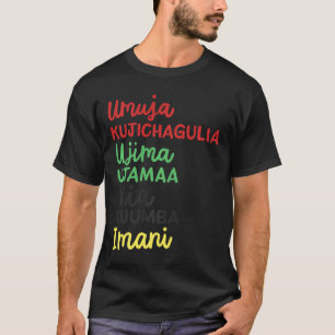 T-shirt Kwanzaa Sept Principes Noire Africaine-Américaine