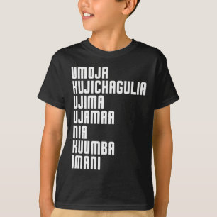 T-shirt Kwanzaa Sept Principes Umoja Kujichagulia Ujima