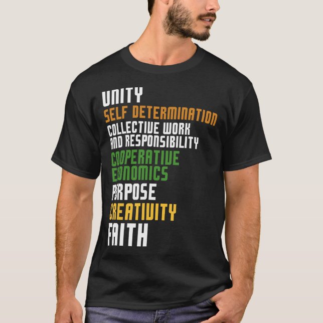 T-shirt Kwanzaa Sept Principes Unité Autodétermination (Devant)