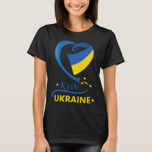 T-shirt Kyiv Ukraine Drapeau National Cœur Emblème Blason