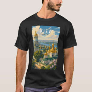 T-shirt Kyiv Ukraine Illustration Voyage Art Rétro