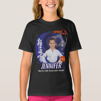 T-shirt Kyokushin Girl Blue Belt Personalized Team