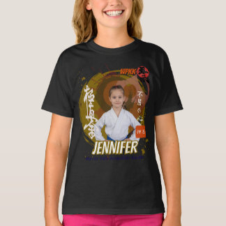 T-shirt Kyokushin Girl Brown Belt Personalized Team