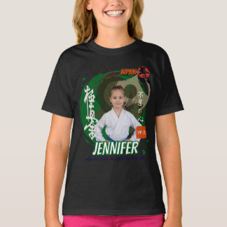 T-shirt Kyokushin Girl Green Belt Personalized Team