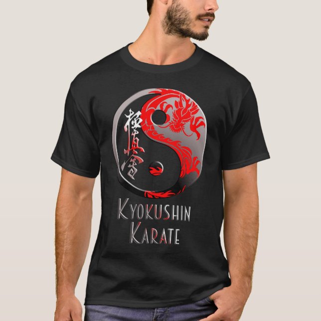 T-shirt Kyokushin Karate Red Dragon - Martial Arts Budo (Devant)