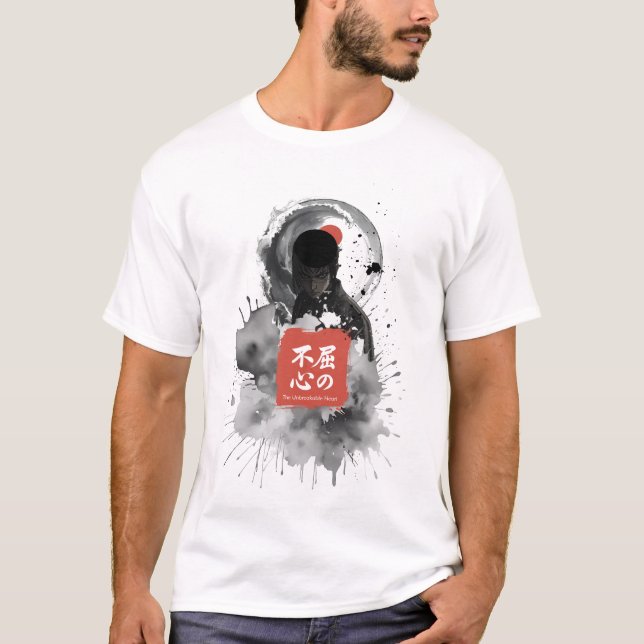 T-shirt Kyokushin Sumi-E Warrior Ink Art Inspiration Kanji (Devant)