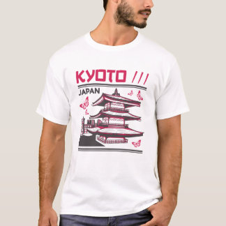 T-shirt Kyoto Japon Temple Traditionnel Art Urbain Design