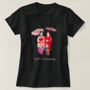 T-shirt Kyoto slogan de rêve japonais mignon Geisha kimono