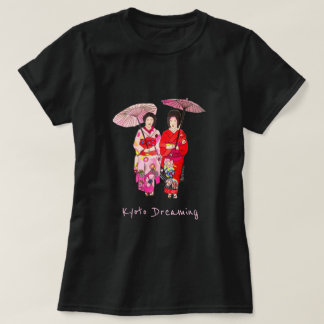 T-shirt Kyoto slogan de rêve japonais mignon Geisha kimono