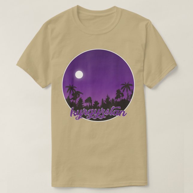 T-shirt kyrgyzstan By night with Palms  (Design devant)