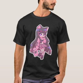 T-shirt Kyuuchandesu Neko Emo Girl Cat Alt Girl Esthétique