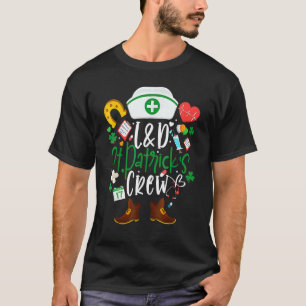 T-shirt L D St patrick Infirmière Équipage St Patrick Jour