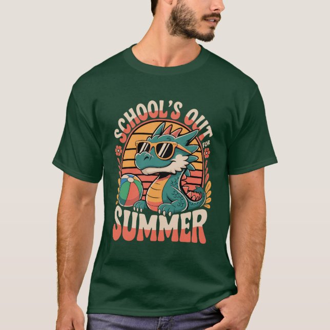 T-shirt L’école est en vacances pour l’été : il est temps  (Devant)
