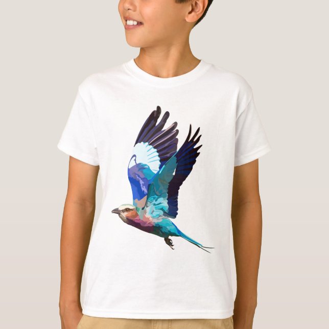 T-shirt L est pour Lilac Breasted Roller (Devant)