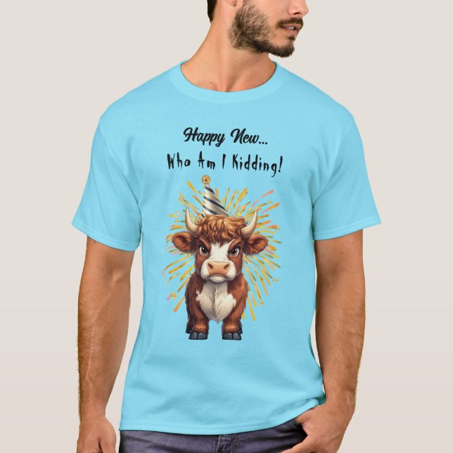 T-shirt L’humeur de la vache grumpy Highland (Devant)